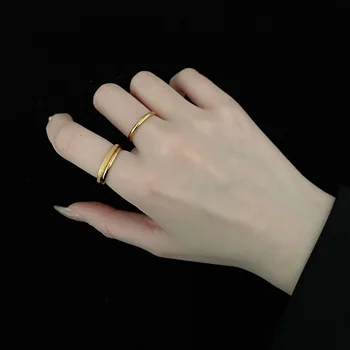 18K Kuld Väikeste Tavaline Rõngas nimetissõrme Rõnga Naine Titaan Terasest nimetissõrme Ehted