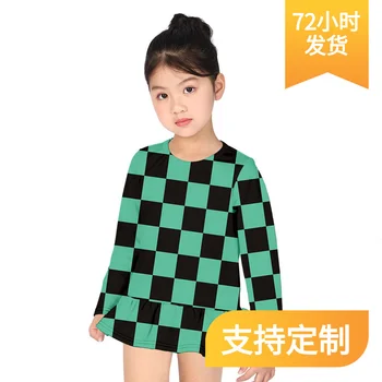 Demon Slayer Tüdrukute suvine kleit Anime riie Terve pika varrukaga, kanna sviiter seelik tüdrukute Topp laste cosplay kostüüm