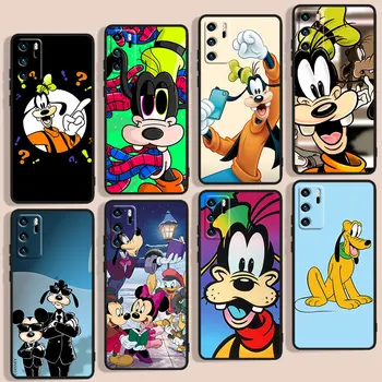 Disney Goofy Koer Telefoni Puhul Huawei P Smart Plus 2019 Z 2020 S Nova 2i 3 3i 5 5T 7 7i 8 8i 9 9SE Must Funda Pehme Kaas Tagasi