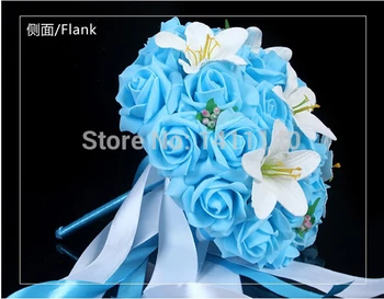 elegantne sinine pruut lille pulmas pruut asjade tasuta shipping