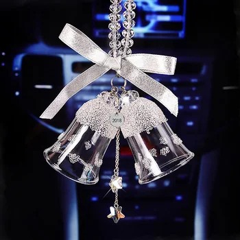Christmas Bell Crystal Auto Rippuvad Kaunistused Aksessuaar Tüdrukud Bling Luksus Ripatsid Auto Peegel Auto Decor Auto Ripatsid