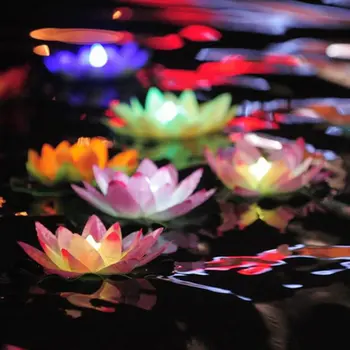 LED Kunstlik Lotus Lamp Värvikas Muutunud Floating Flower Lambid Vee Bassein, kes Soovivad Kerge Laternate Poole Pakkumise Decor