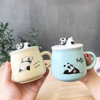 Keraamiline Kruus Kolme-dimensionalCartoon Panda Värvilise Glasuuriga Cup Armas Cup Meeste ja Naiste Õpilased Ins Kunsti kommentaari Tassi