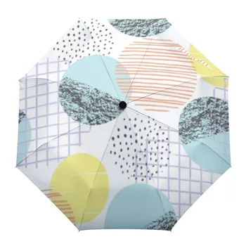 Põhjamaade Ringi Geomeetrilise Abstraktse Võre täisautomaatne Vihm Vihmavari Naised, Lapsed Kokkupandav päevavarjude Kaheksa Suunda Vihmavari