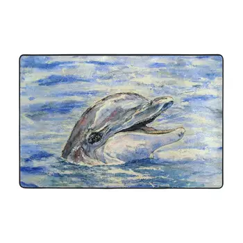 Õnnelik Dolphin Poolt Blackburn Tint Jalamatt Vaip Vaip Vaip Polüester Anti-slip Korrus Decor Vann Vann Köök, Rõdu 60*90