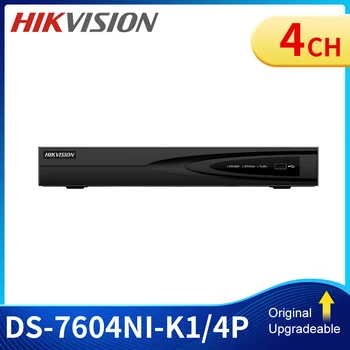 Algne Hikvision NVR 4CH 4K PoE NVR DS-7604NI-1 Pr/4P 8mp IP kaamera Võrgu videosalvesti Ehitama-4TB HDD Hard Driver