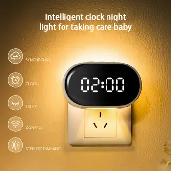LED Öösel Tuled Kella Kaugjuhtimispult 3-tasandil Ajastus Dimm App Kontrolli Öö Lamp Magamistuba Öö Lamp Valgustus Feedi