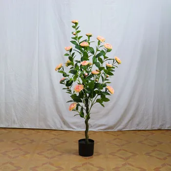 90cm Pojeng Puu Simulatsiooni Rohelised Taimed Camellia Lill, Roos Bonsai Kunstlik Pottidesse Kodu Kaunistamiseks Haljastus Kaunistused