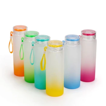 Hulgi Otse Sublimatsioon Klaasist Pudel 500ml mattklaas Kruusid 6 Värvi Gradient Tühi Trummel Juua Tassi Reisi