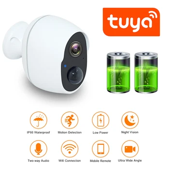QZT 1080P Tuya Smart IP Kaamera Sise Traadita WiFi Aku Öise Nägemise Home Security Kaamera Automaatse Jälgimise beebimonitor