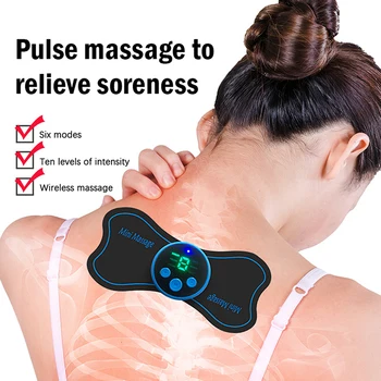 Kaasaskantav Mini Electric Kaela Massager Emakakaela Massaaž Stimulaator Valu Tervishoiu Valu Intelligentne Massaaž Plaaster