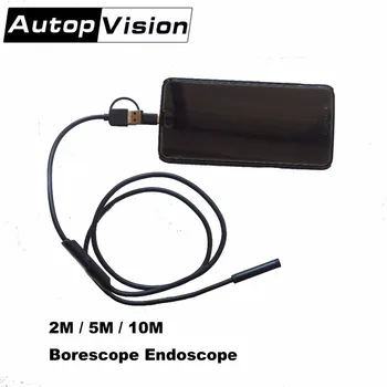Odavad TÜÜP-C Pikendada Veekindel Endoscope Borescopen Kaamera Must Kõva Traadi 7 mm Objektiivi jaoks Android smart Phone Vaatamine reaalajas