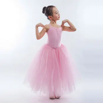 LAOS! Roosa/Valge Professionaalne Lapsed Romantiline Ballett Tantsu Pikk Kleit,Tüdrukud Ballerina Etapp Performance/Konkurents Kostüümid