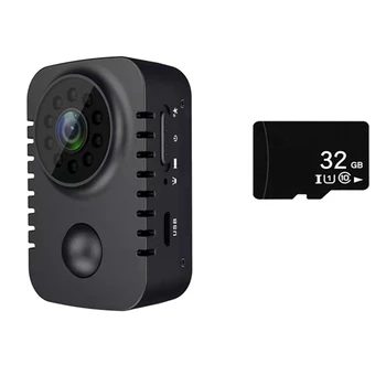 HD Mini Keha Kaamera 1080P Turvalisuse Taskus Öise Nägemise Cam Auto Standby PIR Video Recorder Koos 32G TF Kaardi