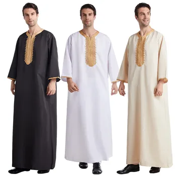 Meeste Moslemi Araabia Kleit Dishdasha Thobe Thoub Rüü Araabia seal kaftan Traditsiooniline Jubbah Islami Riided Abaya Eid Ramadan Dubai Jubba