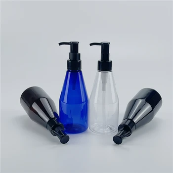 Selge Must Pruun Sinine 200ML X 25 Plastikust Kooniline Pudelid eeterlik õli Pump Massaaži Õli Puhastamine Õli Kosmeetika Mahutid