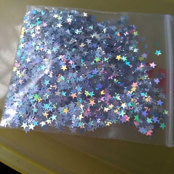 10g/kott Hõbe Kuld Holograafiline Glitter 3mm Micro Star Kuju SEGATAKSE Akrüül Ronida Laser Glitter Nail Art Kaunistused &#PA03#