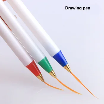 3tk/set Superfine Valge Nail Art Liner Maali Pen DIY Akrüül UV Gel Harjad Joonistamise Komplekt Lill Line Maniküüri-Grid Tool