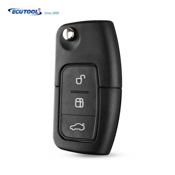 3 Nuppu Flip Kokkuklapitavad Remote Fob Katke Lihvimata Auto Tühi Key Shell Juhul Nuppu Pad Ford Fiesta, Focus C-Max K