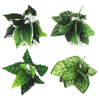 Võltsitud Sõnajalg Taimed, Rohi tehislilled Plastikust Taim Pulm Seina Väljas Decor Roheline simulatsiooni Leaf Kodu Aed Decor