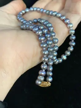 Tahiti Pärl Kaelakee 9-10mm Hall Pärlid. 18
