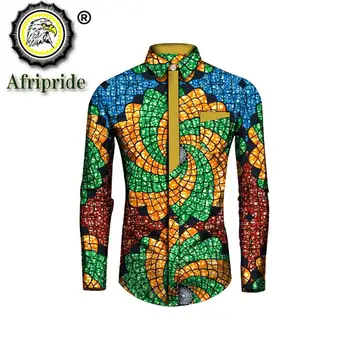 2020-Aafrika särgid, meeste pikk varrukas aafrika prindi riided dashiki tops ametlik pluus meeste särk slim fit AFRIPRIDE S1912001