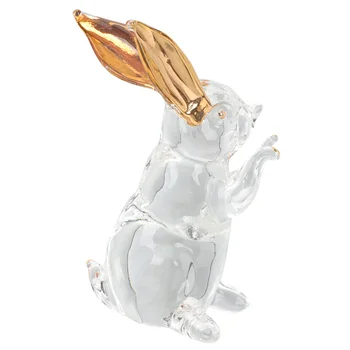 Rabbitbunny Kujukeste Kristall Kuju Loomade Figuriin Decor Aed Puhutud Ornament Kirjapressi Ornamentshand Skulptuur Lihavõtted