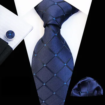 Mees lipsu Komplekt koos Uue Stiili Ametliku Ülikond Necktie ja Tasku Square Cufflinks Komplekt Meestele Kingitused