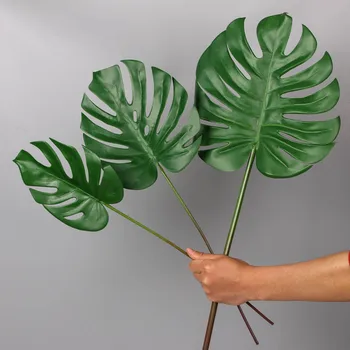 Simulatsioon Plastist Suur Kilpkonn Lehe Kujundusest Lill Materjali Kunstlik Rohelus Taime Lehed Flower Seina Pulm Võltsitud Taimed