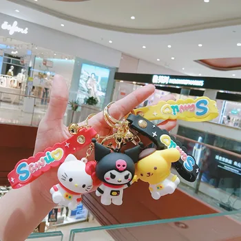 Sanrio Kawaii Võtmehoidja Anime, Joonis Cinnamoroll Hello Kitty Kuromi Minu Armas Meloodia Astronaut Seeria Kott Auto Võtmed Decor Mänguasjad