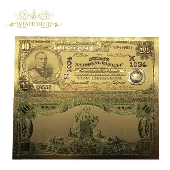10tk/Palju 1902 Aasta-Ameerika Värv, Kuld Pangatähtede USD 10 Dollari Pangatähtede 24K Pinnatud Võltsitud Raha Kogumise Replica