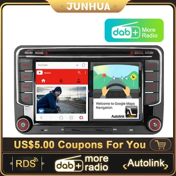JUNHUA 7 Tolline Auto Mms-Raadio Sisseehitatud DVD-BT RDS GPS Navigatsiooni VW Polo (6r Passat B6 Golf 5 6 Tiguan Skoda Octavia