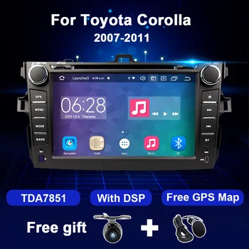 Android 10 autoraadio Toyota Corolla 2007-2011 Multimedia Stereo Audio Player 8 tolline Ekraan, GPS Navi 2 Din Auto DVD Venemaa