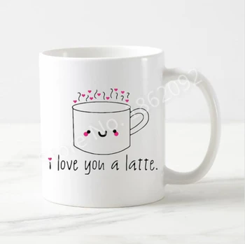 Kawaii ma Armastan Sind Latte Kohvi Kruus Armas Naljakas Armastus pakkumine Tee Tassi Kruusid Uudsus Kingitusi Isa, Ema, Lapsehoidja Valentine Keraamiline 11oz