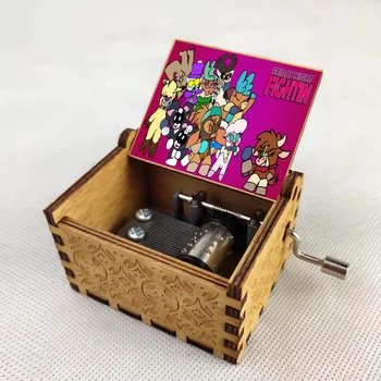 anime reede Öö Funkin Peace Music Box Nikerdatud Puidust Käsitsi Väntama Muusika Box Kodus kaunistused Häid Jõule Lapsed Sünnipäeva Kingitus