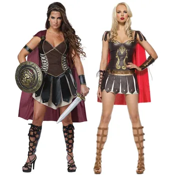 Täiskasvanud Naised Vana-Rooma kreeka Jumal, Sõja sobiks Warrior Gladiaator Spartan Sõdalased Halloween Kostüüm kreeka Xena Printsess Kostüüm