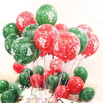 10 Tk Jõulud Latex Balloon 10 tolline jõulukaunistused Santa Claus Õhupalli Pidulik Partei Teenetemärgi Punane Roheline Õhupall
