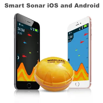 30m Sügavusel Veealust Traadita Kala Leidja Echo Usaldusväärsem Telefoni Bluetooth Smart Visuaalne HD Sonar Kalapüügi Meetme IOS Android