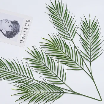 Piiratud ühe ostu Nordic plast simulatsiooni roheline taim kunstlik tehis-lille kolme peaga päevalille lehed