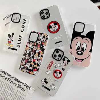 Cartoon Disney Mickey Mänguasjad Telefon Case For iPhone 13 12 11 Pro Max XR, XS MAX 8 X 7 SE Paar Läbipaistev Anti-drop Pehme TPU Kate
