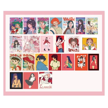 40Packs Hulgi-Mini Box kleebiste Pakett koomiline roosa manga ja jaapani tüdruk Scrapbooking Kleepuv tihendi Materjali dekoratiivsed 4CM