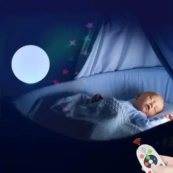 16 Värvi Laetav LED Öösel Tuled Lapsed Lapsed Magamistuba, elutuba puldiga ja Heledus Reguleeritav Öö Lamp