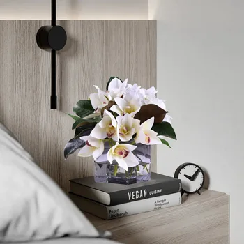 MBF Peaaegu Looduslikud Segatud Orhidee ja Hydrangea Kunstlikud Lilled Vaasi Kokkulepe centerpiece Tabel Teenetemärgi