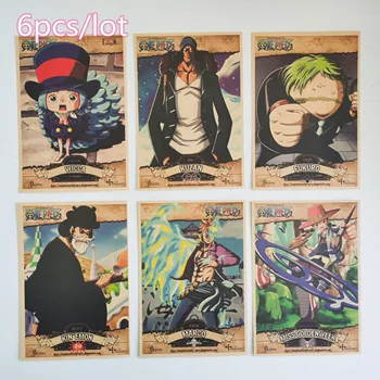 6tk/palju One Piece Anime Plakat, Anime tähemärki Papp Vintage Teen Ruumi Seina Kaunistamiseks Kleebised Maalid elutuba
