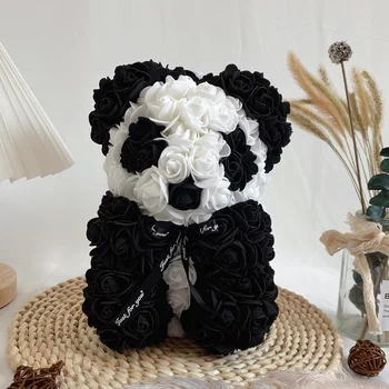 25cm Vaht Tõusis Panda Käsitsi valmistatud Kingitused Sõbranna ystävänpäivä/Lapsed ja Sõbra Sünnipäev Lõpetamise Tseremoonia