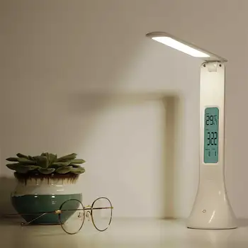 ABNT LED laualamp Kokkupandav Juhitava Touch Tabel Lamp, Millel on Kalender, Temperatuuri Alarm Clock Tabel Valgus Öösel Tuled
