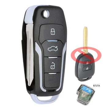 Keyecu B71TA 2 Nööpi 433MHz G Kiip Uuendatud Flip Remote Auto Võti Fob Toyota Yaris 2012 2013 2014